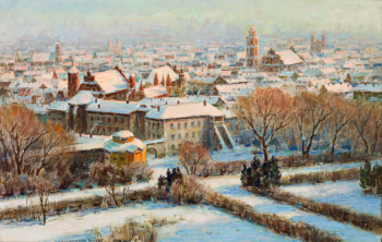 Знамеровский Чеслав Викторович. Вильнюс зимой. Холст, масло. 64х99. 1973. Литовский художественный центр TARTLE.