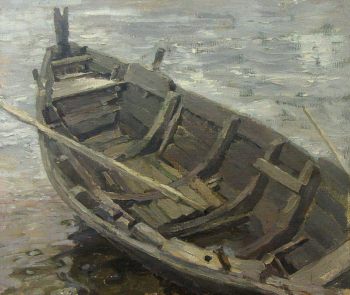 Сегал Александр Израилевич. Лодка. Холст, масло. 41х49. 1946. Государственный историко-художественный музей Новый Иерусалим.
