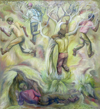 Джумадурды Бекдурдыев. Прятки. Холст, масло. 115х100. 1976-1977. Краеведческий музей города Железнодорожного.