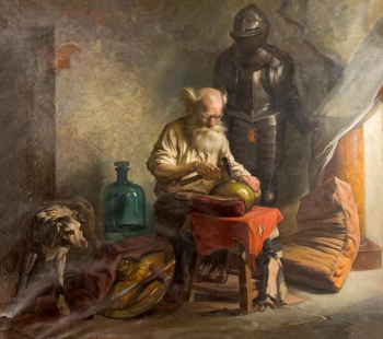Шепелюк Анатолий Павлович. Чеканщик. Холст, масло. 158х174. 1935. Научно-исследовательский музей при Российской Академии художеств.