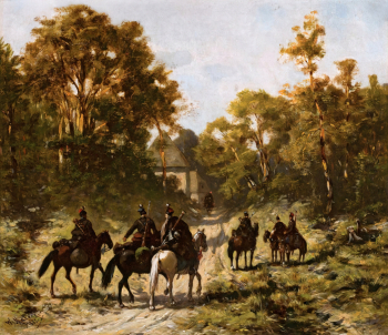 Владислав Малецкий. Повстанческий патруль. Доска, масло. 27х32. 1883. Национальный музей (Варшава).