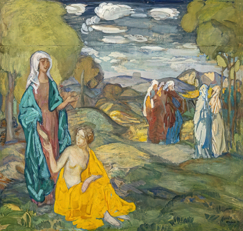 Наумов Павел Семёнович. Безмятежные. Бумага, темпера. 68,5х72,3. 1911. Рязанский государственный областной художественный музей имени И.П.Пожалостина.