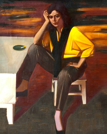 Синица Андрей Юрьевич. Курильщица. Холст, масло. 100х80. 1989. Тульский музей изобразительных искусств.