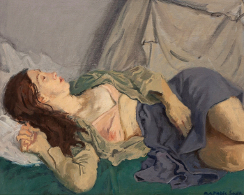 Рафаэль Сойер. Отдыхающая в синей юбке. Холст, масло. 49,5х39,3. 1971. Частное собрание.