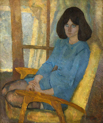 Калинников Анатолий Николаевич. Сидящая в кресле. Холст, масло. 120х100. 1972. Тульский музей изобразительных искусств.