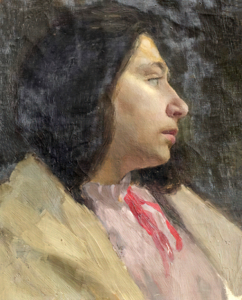 Петров Николай Филиппович. Портрет сестры. Холст, масло. 35,4х28,3. 1906. Пензенская областная картинная галерея имени К.А.Савицкого.