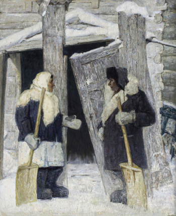 Казанцев Сергей Иванович. Что делать? Холст, масло. 128х107. 1990. Иркутский областной художественный музей имени В.П.Сукачева.