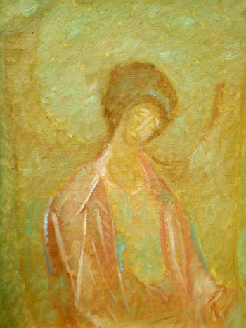 Маслов Анатолий Алексеевич. Архангел Михаил. Холст, масло. 79,8х60. 1988. Национальная галерея Республики Коми.