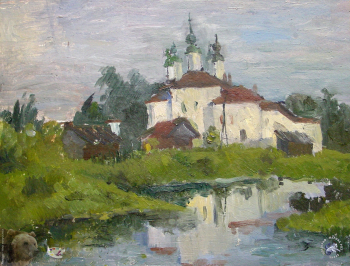 Горбашова Анна Германовна. Великий Устюг. Картон, масло. 30х40. 1988. Частное собрание.