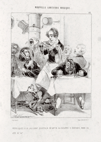 Шарль Вернье. Неловкий лакей. Бумага, литография. 30х23,5. 19 век. Государственный Эрмитаж.