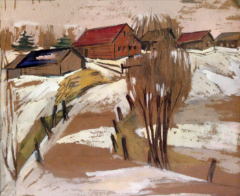 Бернгоф-Шапшал Маргарита Юльевна. Очаково. Москва. Бумага, гуашь. 20 век. Государственный музей изобразительных искусств имени А.С.Пушкина.