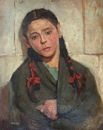 Пеньков Алексей Иванович. Больная. Дочь художника. Картон, масло. 53х41,5. 1937. Тульский музей изобразительных искусств.