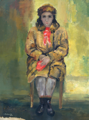 Платунова Александра Георгиевна. Дочка художницы. Бумага, масло. 39х28,7. 1948. Чувашский государственный художественный музей.