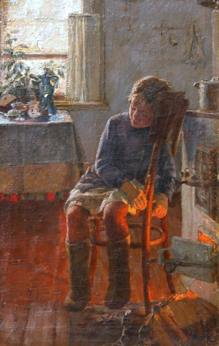 Дьячков Василий Григорьевич. Устала. Холст, масло. 66х42. 1956. Ирбитский государственный музей изобразительных искусств.