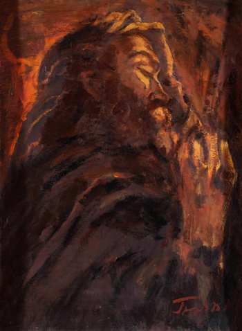 Григорян Акоп Оганесович. Усталость. Картон, масло. 71х53. 1979. Челябинский государственный музей изобразительных искусств.