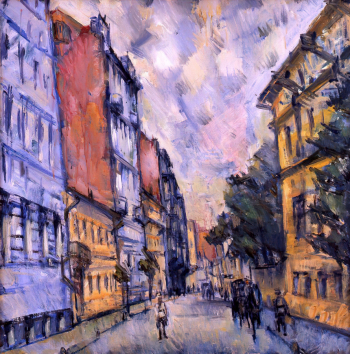 Эйгес Вениамин Романович. Улица Воровского в Москве. Холст, масло. 72х71. 1927. Краснодарский краевой художественный музей имени Ф.А.Коваленко.