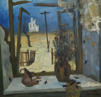 Логачёв Александр Павлович. Тараканы. Оргалит, масло. 78х83. 1995. Музей Великой Отечественной войны 1941-1945 гг. `Память` (Ставрополь).