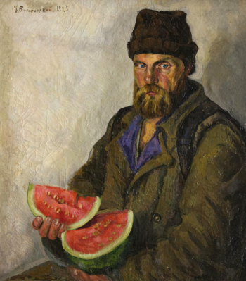 Богородский Фёдор Семёнович. Волжский грузчик. Холст, масло. 87х78. 1925. Государственный музей изобразительных искусств Республики Татарстан.