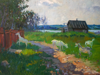 Абакумова Наталья Михайловна. Полдень в Азле. Оргалит, масло. 44,5х52. 2007. Харовский историко-художественный музей.