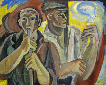 Васильцов Владимир Константинович. Стеклодувы. Холст, масло. 81х101,5. 1963. Курская государственная картинная галерея имени А.А.Дейнеки.