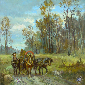 Алёшина Нонна Владимировна. Тройка. Холст, масло. 50х50. 1999. Авторское собрание.