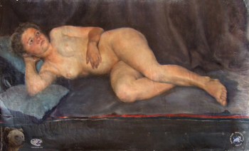 Акритас Альбина Георгиевна. Евгения. Холст, масло. 50х100. 1953. Авторское собрание.