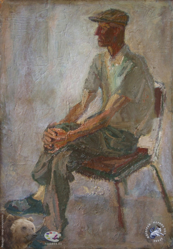 Акритас Альбина Георгиевна. Истопник на Академичке. Картон, масло. 48х69. 1995. Авторское собрание.