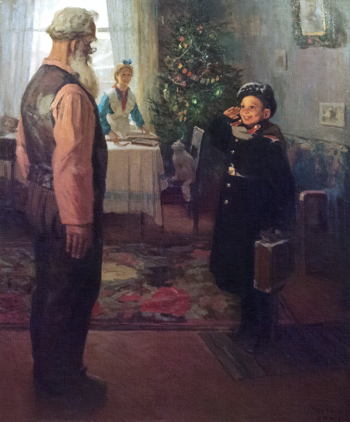 Решетников Фёдор Павлович. Прибыл на каникулы. Холст, масло. 103х86. 1948. Челябинский государственный музей изобразительных искусств.