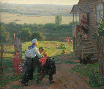 Решетников Фёдор Павлович. Дом. Холст, масло. 83х100. 1943. Забайкальский краевой художественный музей.