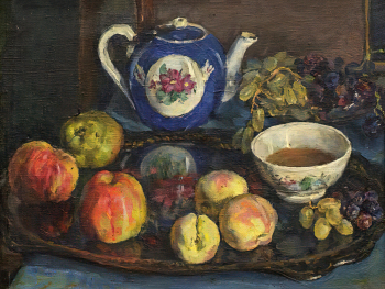 Абдуллаев Абдулхак Аксакалович. Натюрморт. Холст, масло. 28,6х27,5. 1956. Пензенская областная картинная галерея имени К.А.Савицкого.