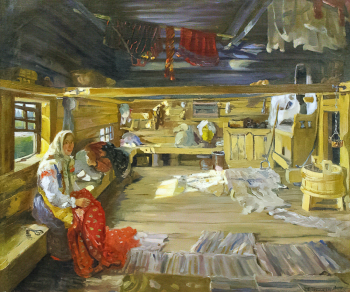 Терпсихоров Николай Борисович. Изба Вологодской губернии. Холст, масло. 105,5х88. 1925. Вологодская областная картинная галерея.