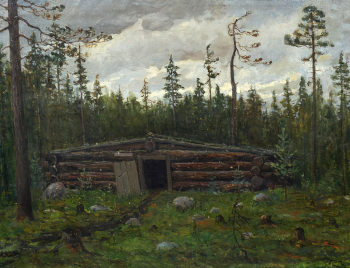 Першин Александр Степанович. Беляевская изба. Холст, масло. 64,5х85,5. 1939. Мурманский областной художественный музей.