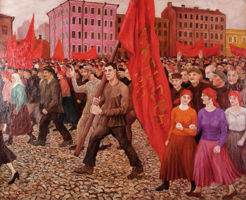 Монин Александр Александрович. Демонстрация. Холст, масло. 72х88,5. 1924. Музейное объединение `Музей Москвы`.