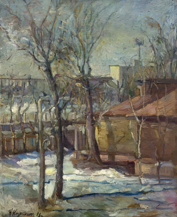 Козочкин Николай Сергеевич. Весной. Холст, масло. 60,5х49. 1939. Иркутский областной художественный музей имени В.П.Сукачева.