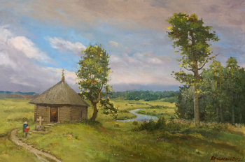 Круцкевич Василий Дмитриевич. Часовня. Республика Коми. Холст, масло. 2012. Койгородский краеведческий музей.
