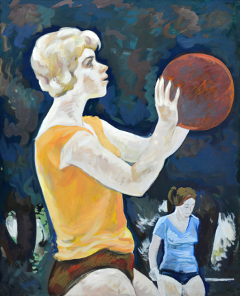 Павлов Борис Сергеевич. Баскетболистка. Холст, темпера. 110х88. 1968. Ивановский областной художественный музей.