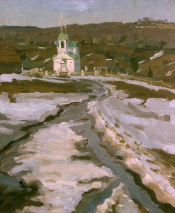 Фокин Николай Михайлович. Ростепель. Деревня. Холст, масло. 50х41. 1904. Омский областной музей изобразительных искусств имени М.А.Врубеля.