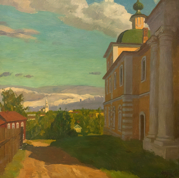 Щербаков Владимир Вячеславович. Кашин. Холст, масло. 69,5х69,5. 1984. Музей изобразительных искусств Кузбасса.