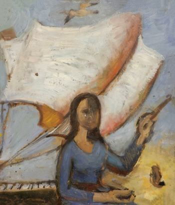 Вилковир Ирина Ефимовна. Автопортрет. Картон, масло. 50х43. 1970-е. Частное собрание.