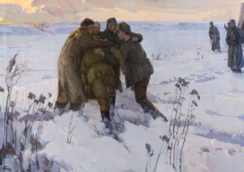 Бунчин Михаил Васильевич. Прощание. Холст, масло. 134х190. 1982. Нижегородский государственный художественный музей.