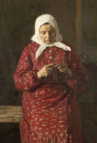 Кугач Юрий Петрович. Тётя Катя. Холст, масло. 105х71. 1956. Государственный художественный музей Алтайского края.