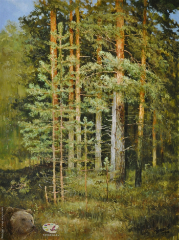 Аникин Алексей Евгеньевич. Прогулка в сосновом бору. Холст, масло. 60х45. 2020. Собрание художника.