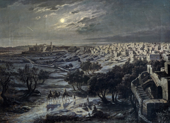 Йозеф Адольф Ланг. Вифлеем ночью. Холст, масло. 55х75. Частное собрание.