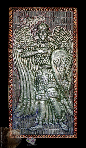 Морозов Виктор Андреевич. Магура. Алюминий, медь, чернение, масло. 103х54. 2007. Собрание семьи художника.