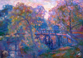 Кара-Мурза Георгий (Егор) Сергеевич. Мост. Холст, масло. 60х85. 1999. Частное собрание.