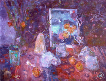 Кара-Мурза Георгий (Егор) Сергеевич. Натюрморт с камнями. Холст, масло. 70х90. 1999. Частное собрание.