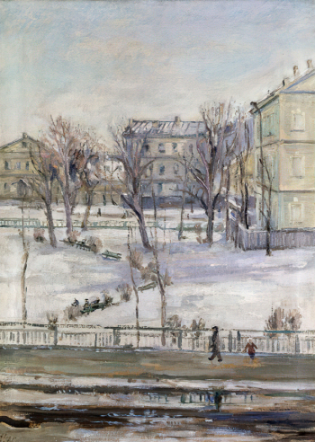 Шур Яков Михайлович. Оттепель. Холст, масло. 73,6х54,5. 1935. Художественная культура Русского Севера.