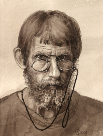 Чернышёв Сергей Георгиевич. Автопортрет. Бумага, тушь. 2003. Авторское собрание.