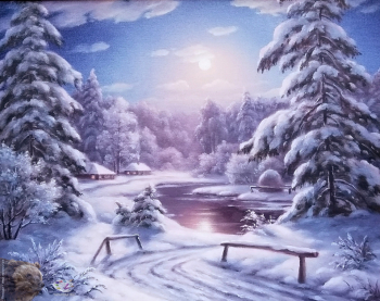 Сычёв Алексей Владимирович. Зимний пейзаж. Холст на оргалите, масло. 40х50. 2021. Собрание художника.