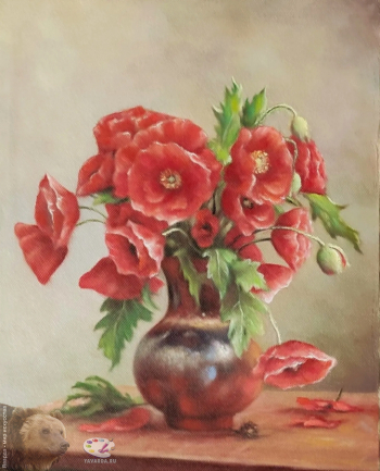 Сычёв Алексей Владимирович. Маки. Холст, масло. 50х40. 2019. Собрание художника.